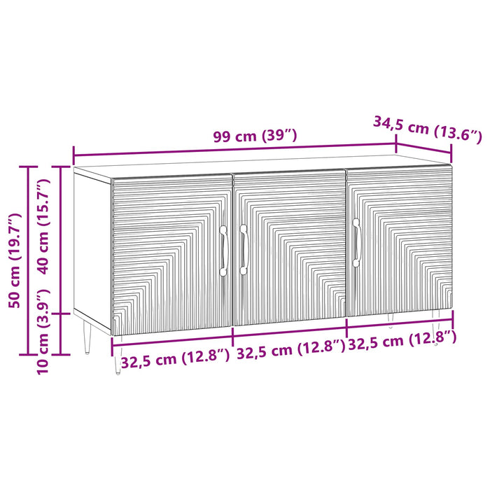Cabinet TV Stejar Sonoma 99 x 34,5 x 50 cm Lemn prelucrat - WALTI WALTI