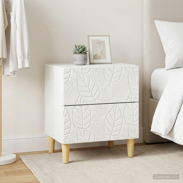 Noptieră 2 pcs Alb 43 x 34,5 x 48 cm Lemn prelucrat - WALTI WALTI