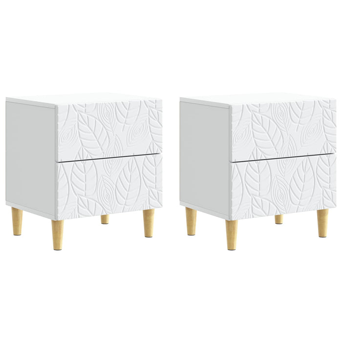 Noptieră 2 pcs Alb 43 x 34,5 x 48 cm Lemn prelucrat - WALTI WALTI