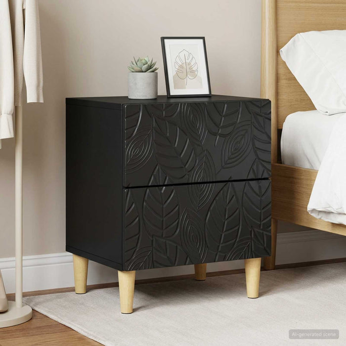 Noptieră 2 pcs Negru 43 x 34,5 x 48 cm Lemn prelucrat - WALTI WALTI