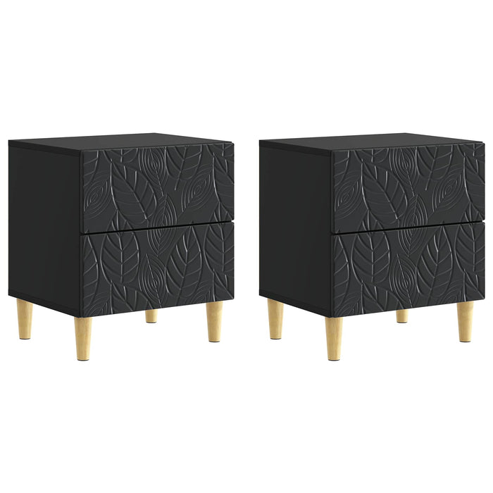 Noptieră 2 pcs Negru 43 x 34,5 x 48 cm Lemn prelucrat - WALTI WALTI