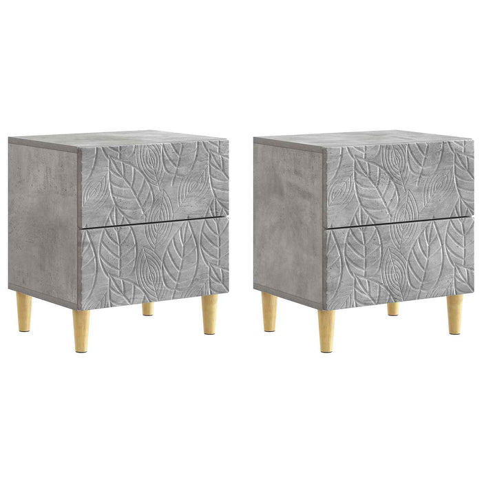 Noptieră 2 pcs Gri Beton 43 x 34,5 x 48 cm Lemn prelucrat - WALTI WALTI