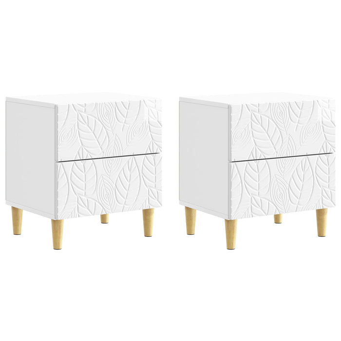 Noptieră 2 pcs Alb foarte lucios 43 x 34,5 x 48 cm - WALTI WALTI