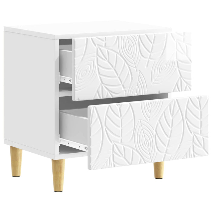 Noptieră 2 pcs Alb foarte lucios 43 x 34,5 x 48 cm - WALTI WALTI