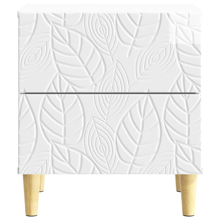 Noptieră 2 pcs Alb foarte lucios 43 x 34,5 x 48 cm - WALTI WALTI