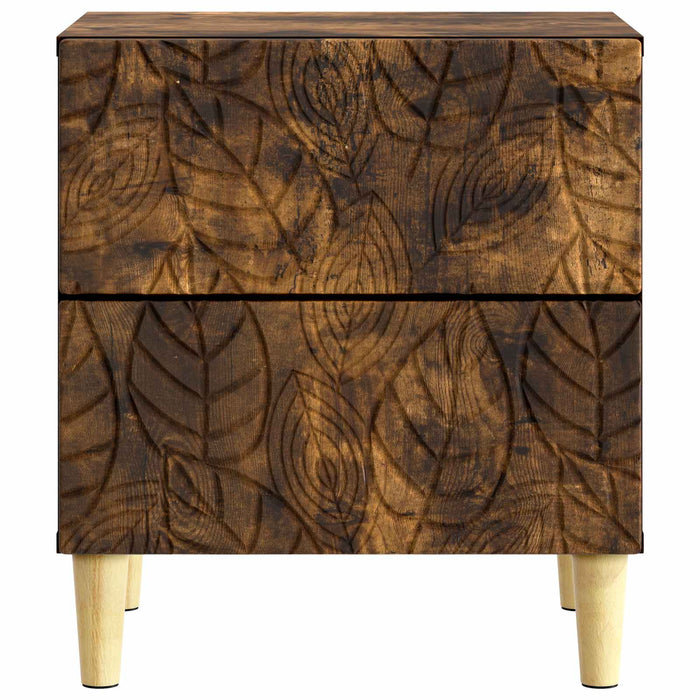 Noptieră 2 pcs Stejar fumuriu 43 x 34,5 x 48 cm Lemn prelucrat - WALTI WALTI