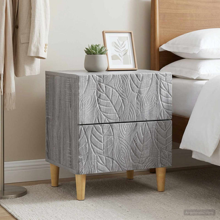 Noptieră 2 pcs Sonoma gri 43 x 34,5 x 48 cm Lemn prelucrat - WALTI WALTI