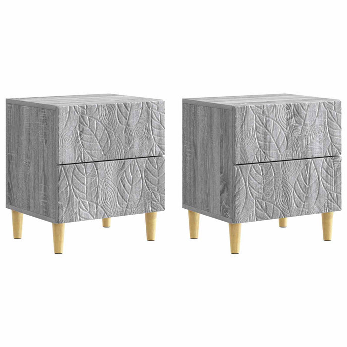 Noptieră 2 pcs Sonoma gri 43 x 34,5 x 48 cm Lemn prelucrat - WALTI WALTI