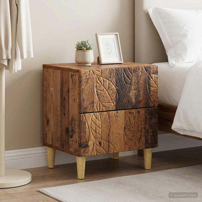 Noptieră 2 pcs Lemn vechi 43 x 34,5 x 48 cm Lemn prelucrat - WALTI WALTI
