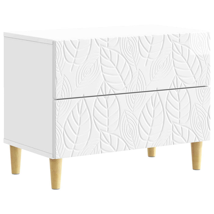 Noptieră Alb foarte lucios 62 x 34,5 x 48 cm Lemn prelucrat - WALTI WALTI