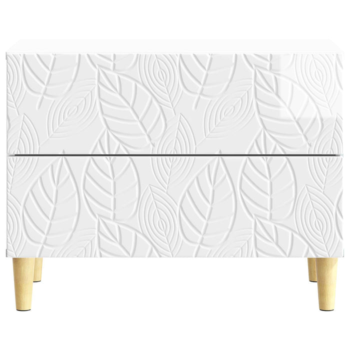 Noptieră Alb foarte lucios 62 x 34,5 x 48 cm Lemn prelucrat - WALTI WALTI