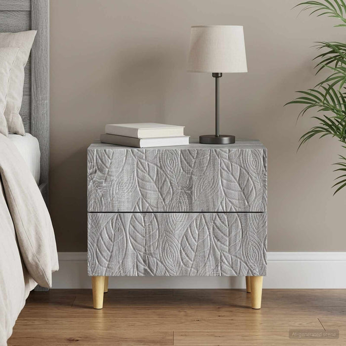 Noptieră Sonoma gri 62 x 34,5 x 48 cm Lemn prelucrat - WALTI WALTI