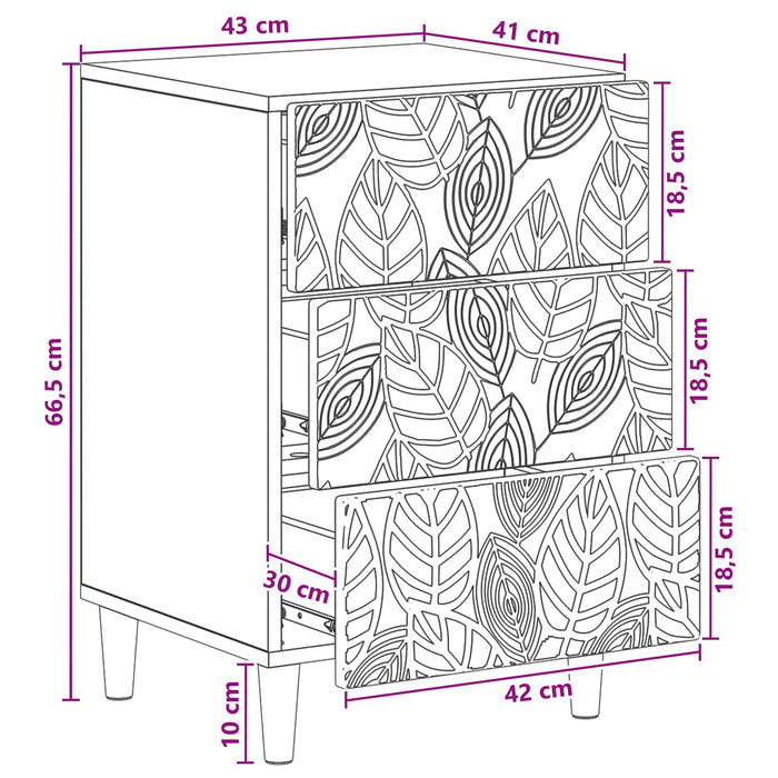 Noptieră Gri Beton 43 x 39,5 x 66,5 cm Lemn prelucrat - WALTI WALTI