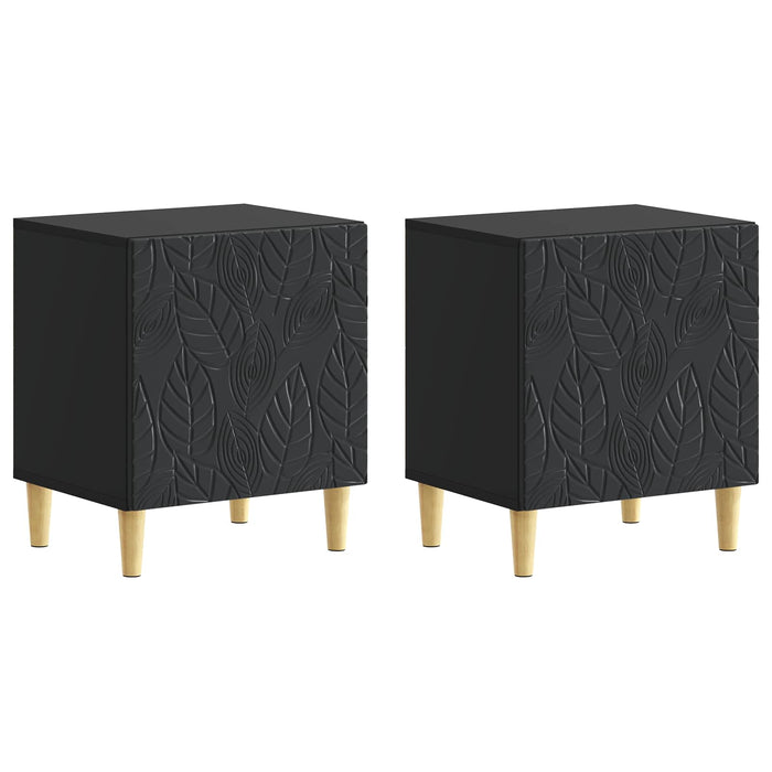 Noptieră 2 pcs Negru 43 x 34,5 x 50 cm Lemn prelucrat - WALTI WALTI