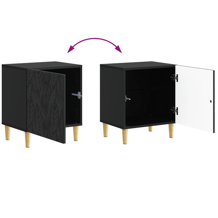 Noptieră 2 pcs Negru 43 x 34,5 x 50 cm Lemn prelucrat - WALTI WALTI