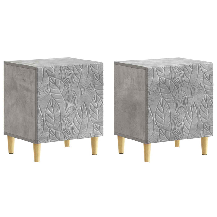Noptieră 2 pcs Gri Beton 43 x 34,5 x 50 cm Lemn prelucrat - WALTI WALTI