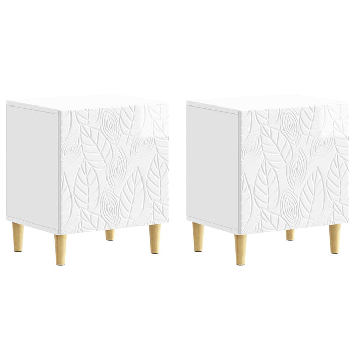 Noptieră 2 pcs Alb foarte lucios 43 x 34,5 x 50 cm - WALTI WALTI