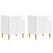 Noptieră 2 pcs Alb foarte lucios 43 x 34,5 x 50 cm - WALTI WALTI