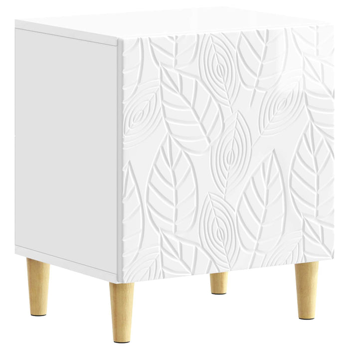 Noptieră 2 pcs Alb foarte lucios 43 x 34,5 x 50 cm - WALTI WALTI