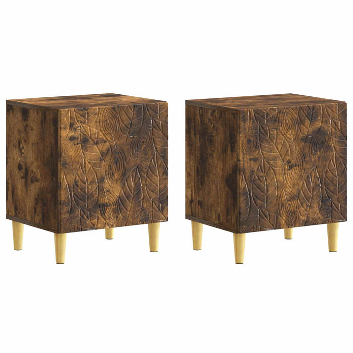 Noptieră 2 pcs Stejar fumuriu 43 x 34,5 x 50 cm Lemn prelucrat - WALTI WALTI