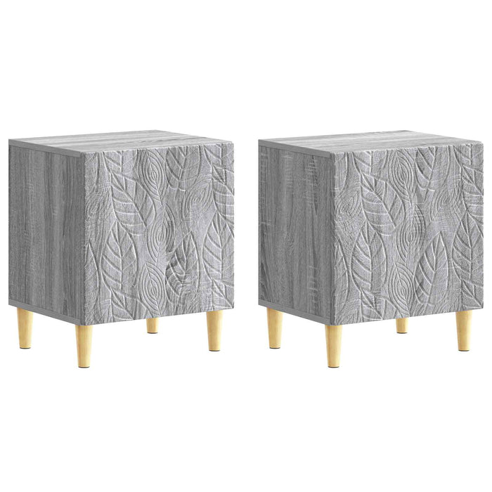 Noptieră 2 pcs Sonoma gri 43 x 34,5 x 50 cm Lemn prelucrat - WALTI WALTI