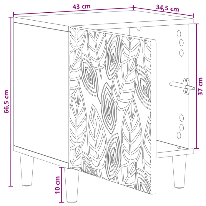 Noptieră Lemn vechi 43 x 34,5 x 50 cm Lemn prelucrat - WALTI WALTI