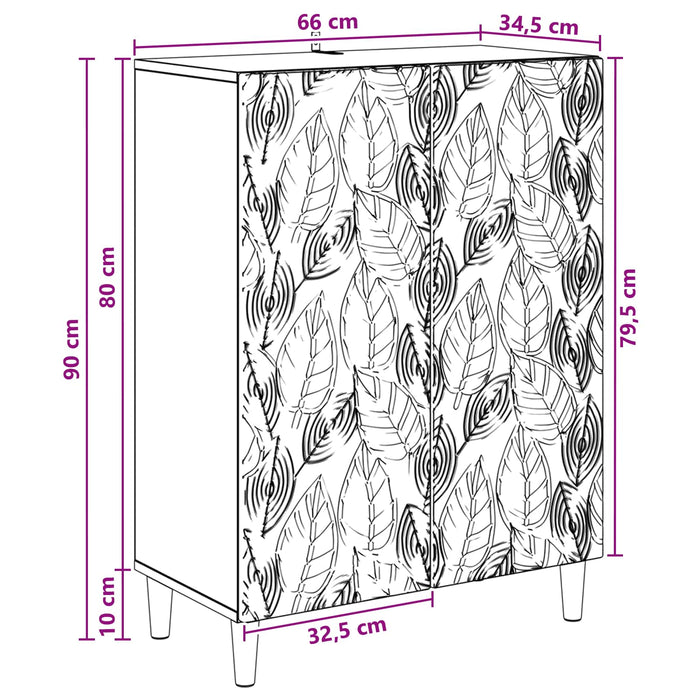Bufet Alb foarte lucios 66 x 34,5 x 90 cm Lemn prelucrat - WALTI WALTI