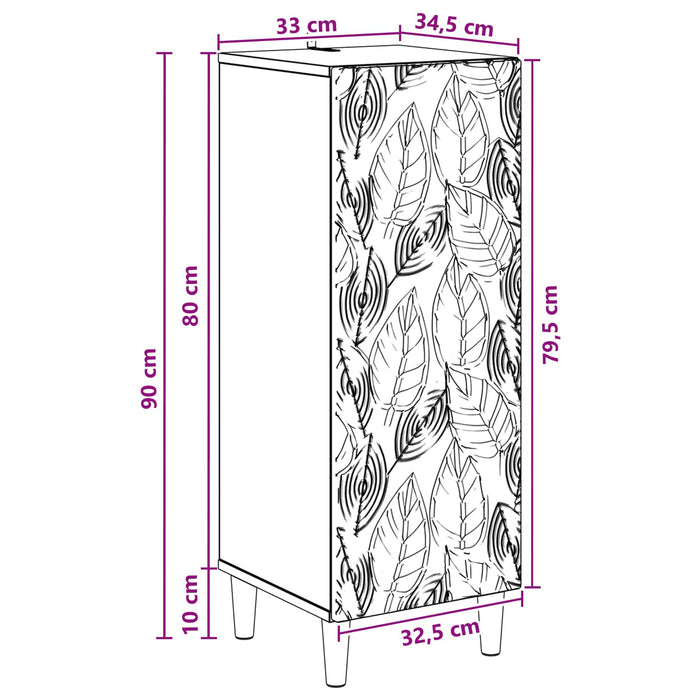 Bufet Stejar Sonoma 33 x 34,5 x 90 cm Lemn prelucrat - WALTI WALTI