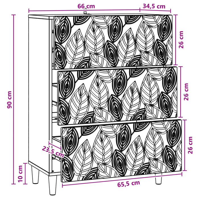 Dulap cu sertare Alb 66 x 34,5 x 90 cm Lemn prelucrat WALTI