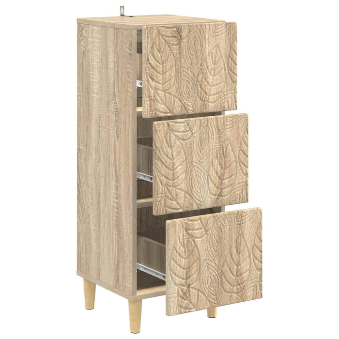 Dulap cu sertare Stejar Sonoma 33 x 34,5 x 90 cm Lemn prelucrat - WALTI WALTI