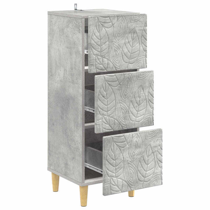 Dulap cu sertare Gri Beton 33 x 34,5 x 90 cm Lemn prelucrat - WALTI WALTI