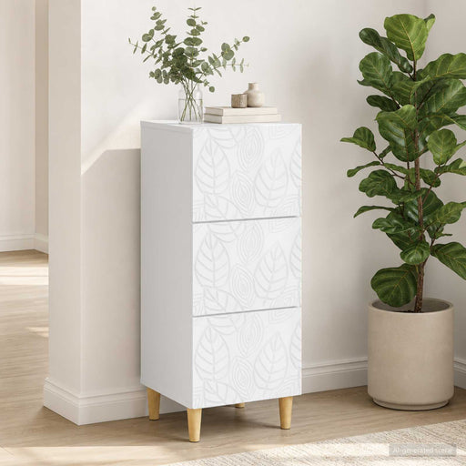 Dulap cu sertare Alb foarte lucios 33 x 34,5 x 90 cm - WALTI WALTI