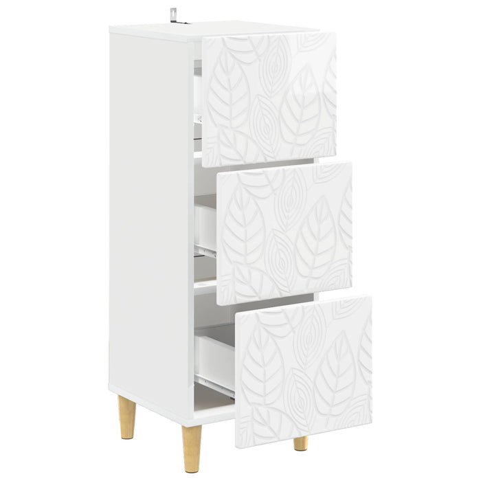 Dulap cu sertare Alb foarte lucios 33 x 34,5 x 90 cm - WALTI WALTI