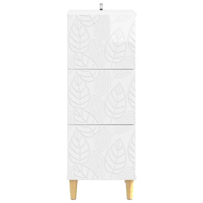 Dulap cu sertare Alb foarte lucios 33 x 34,5 x 90 cm - WALTI WALTI