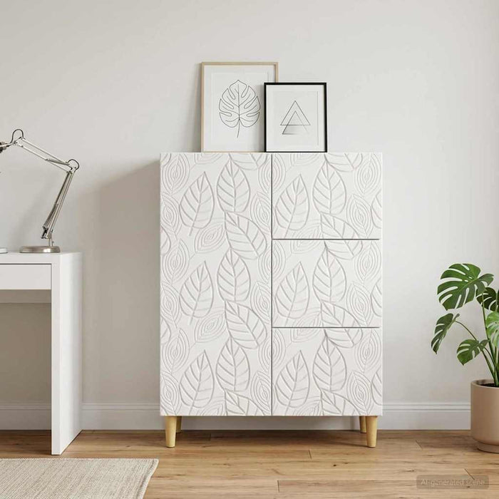 Bufet Alb foarte lucios 66 x 34,5 x 90 cm Lemn prelucrat - WALTI WALTI
