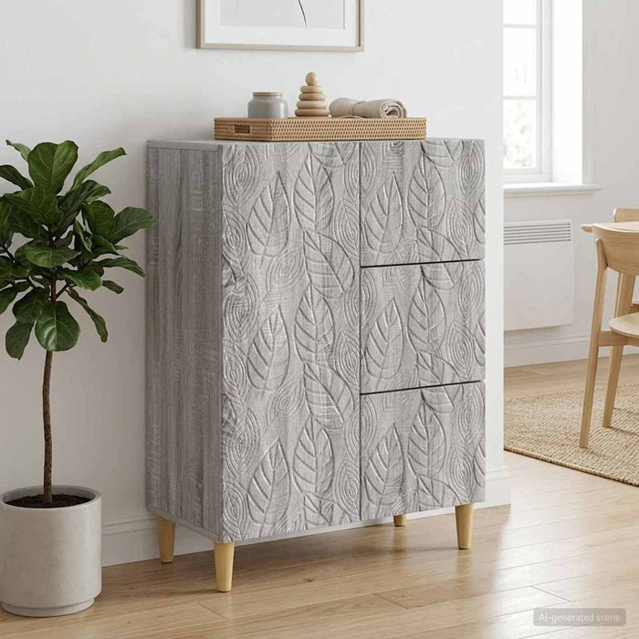 Bufet Sonoma gri 66 x 34,5 x 90 cm Lemn prelucrat - WALTI WALTI