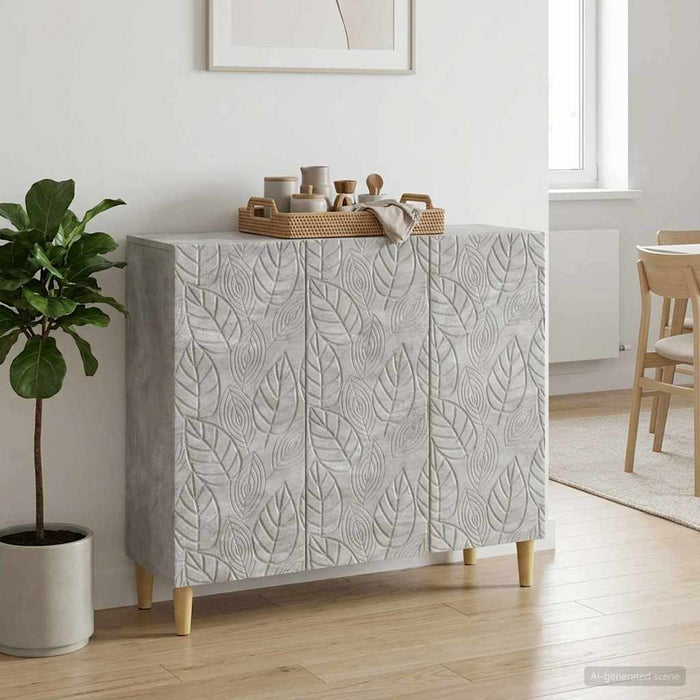 Bufet Gri Beton 89 x 34,5 x 80 cm Lemn prelucrat - WALTI WALTI