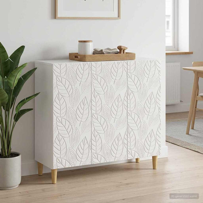 Bufet Alb foarte lucios 89 x 34,5 x 80 cm Lemn prelucrat - WALTI WALTI