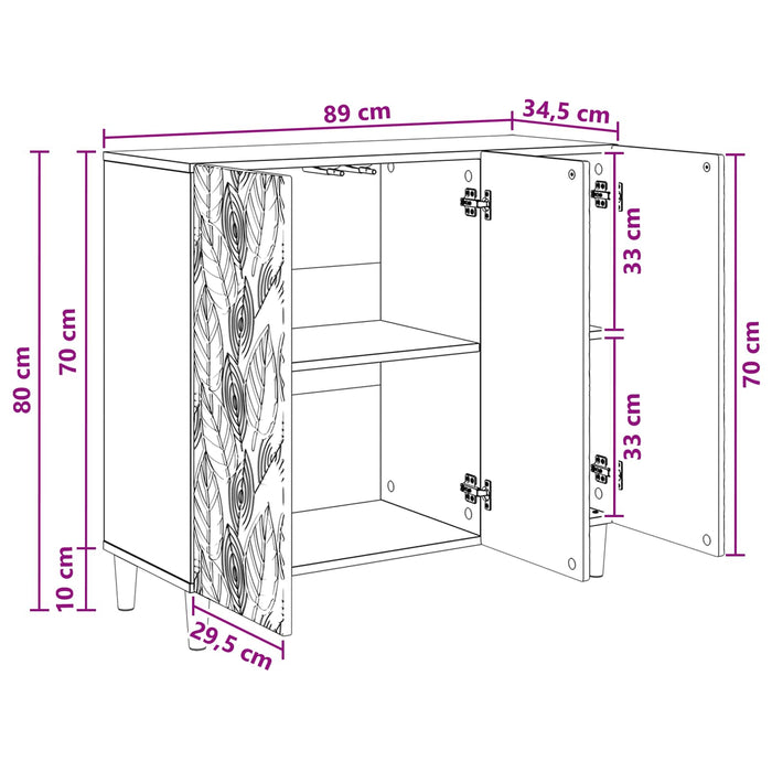 Bufet Sonoma gri 89 x 34,5 x 80 cm Lemn prelucrat - WALTI WALTI