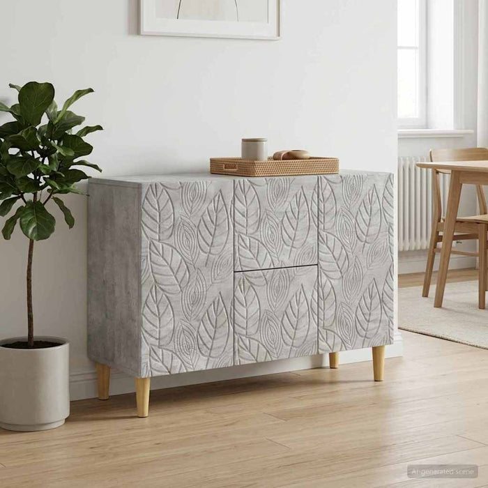 Bufet Gri Beton 89 x 34,5 x 60 cm Lemn prelucrat - WALTI WALTI