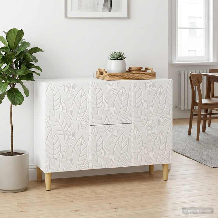 Bufet Alb foarte lucios 89 x 34,5 x 60 cm Lemn prelucrat - WALTI WALTI