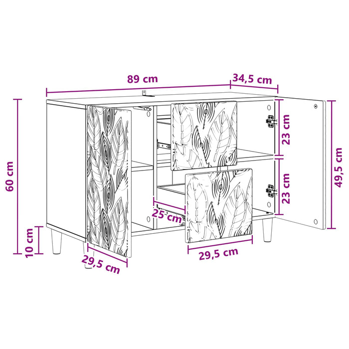 Bufet Stejar Artizanal 89 x 34,5 x 60 cm Lemn prelucrat - WALTI WALTI