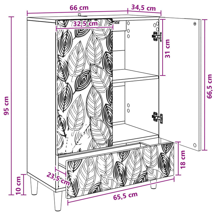 Bufet Gri Beton 66 x 34,5 x 95 cm Lemn prelucrat - WALTI WALTI