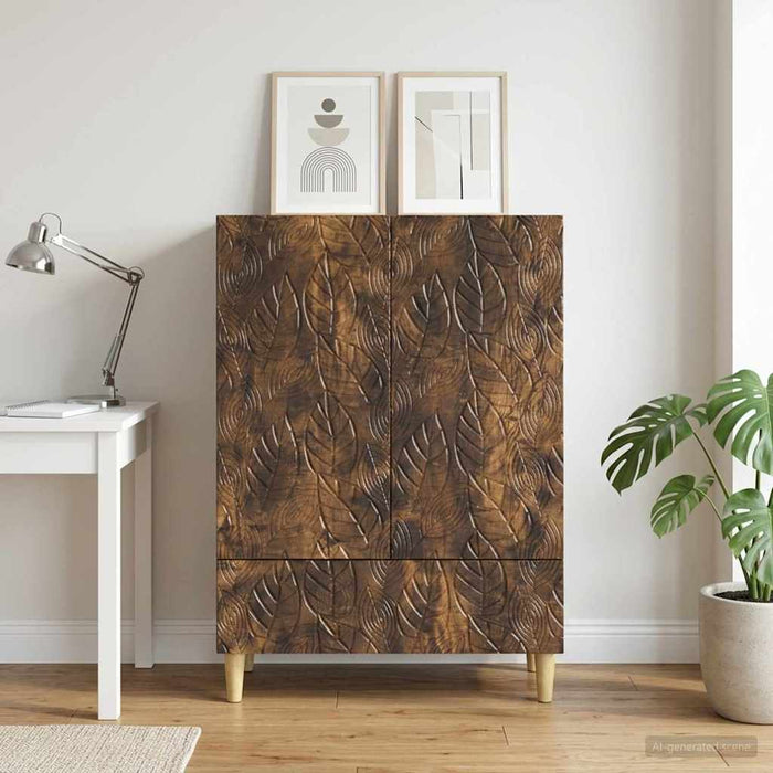 Bufet Stejar fumuriu 66 x 34,5 x 95 cm Lemn prelucrat - WALTI WALTI