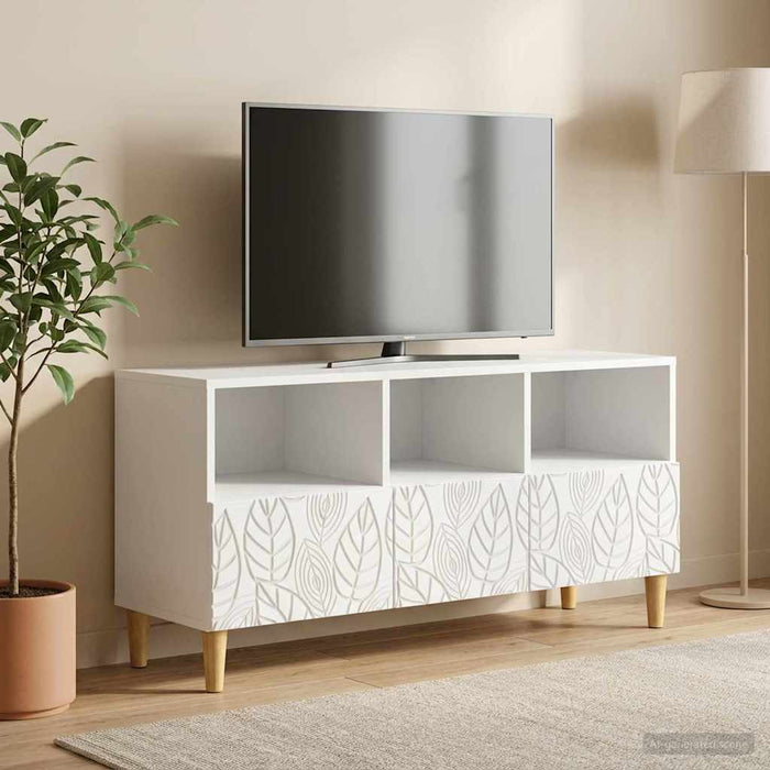 Cabinet TV 102 x 34,5 x 50 cm Alb Lemn prelucrat - WALTI WALTI