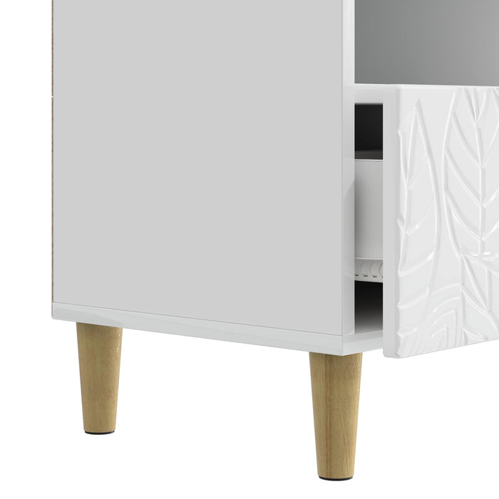 Cabinet TV 102 x 34,5 x 50 cm Alb foarte lucios Lemn prelucrat - WALTI WALTI