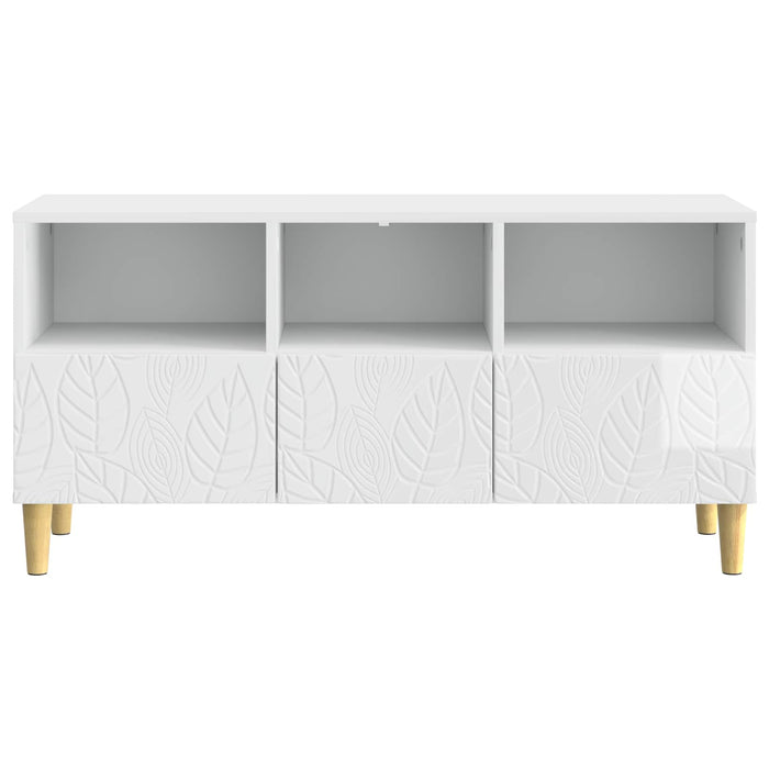 Cabinet TV 102 x 34,5 x 50 cm Alb foarte lucios Lemn prelucrat - WALTI WALTI