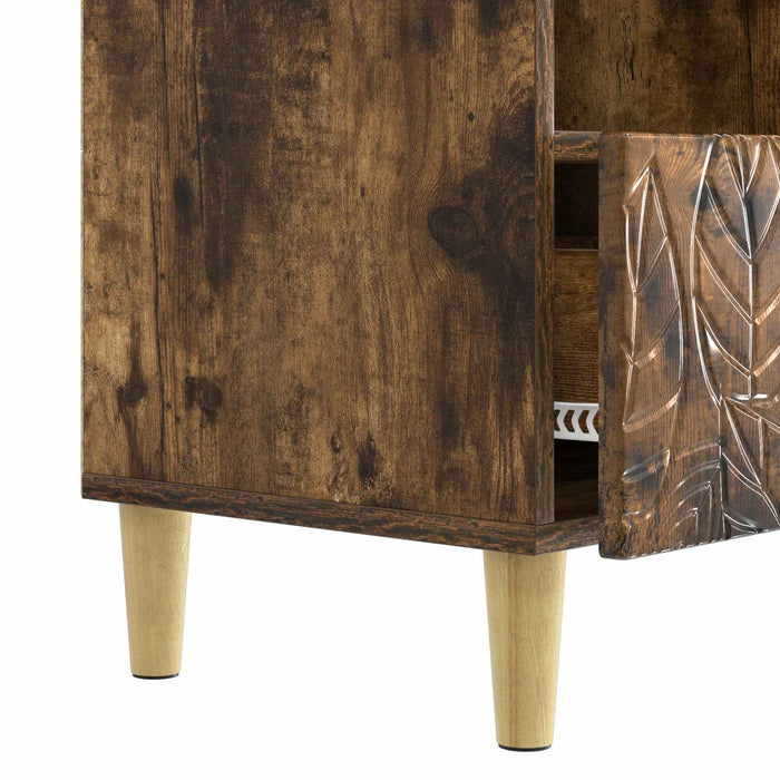 Cabinet TV 102 x 34,5 x 50 cm Stejar fumuriu Lemn prelucrat - WALTI WALTI