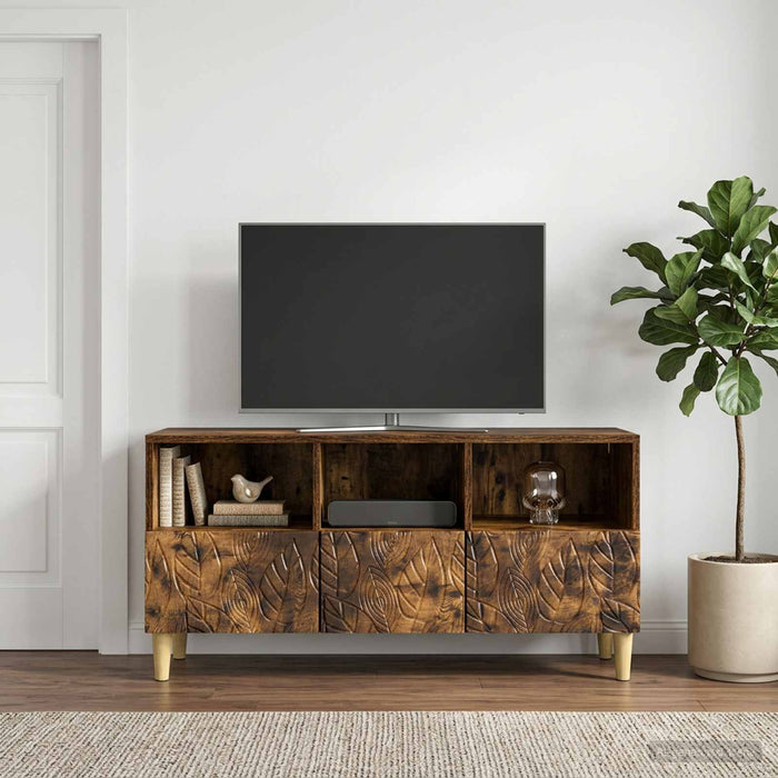 Cabinet TV 102 x 34,5 x 50 cm Stejar fumuriu Lemn prelucrat - WALTI WALTI