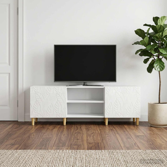 Cabinet TV 150 x 31 x 50 cm Alb foarte lucios Lemn prelucrat - WALTI WALTI